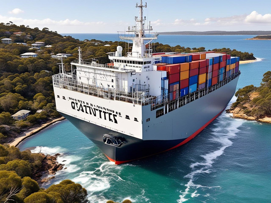 將貨物運轉到澳洲的貨輪 將貨物運轉到澳洲的貨輪