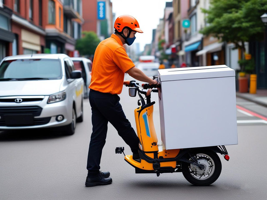 國際物流公司工作人員正在澳洲當地派件