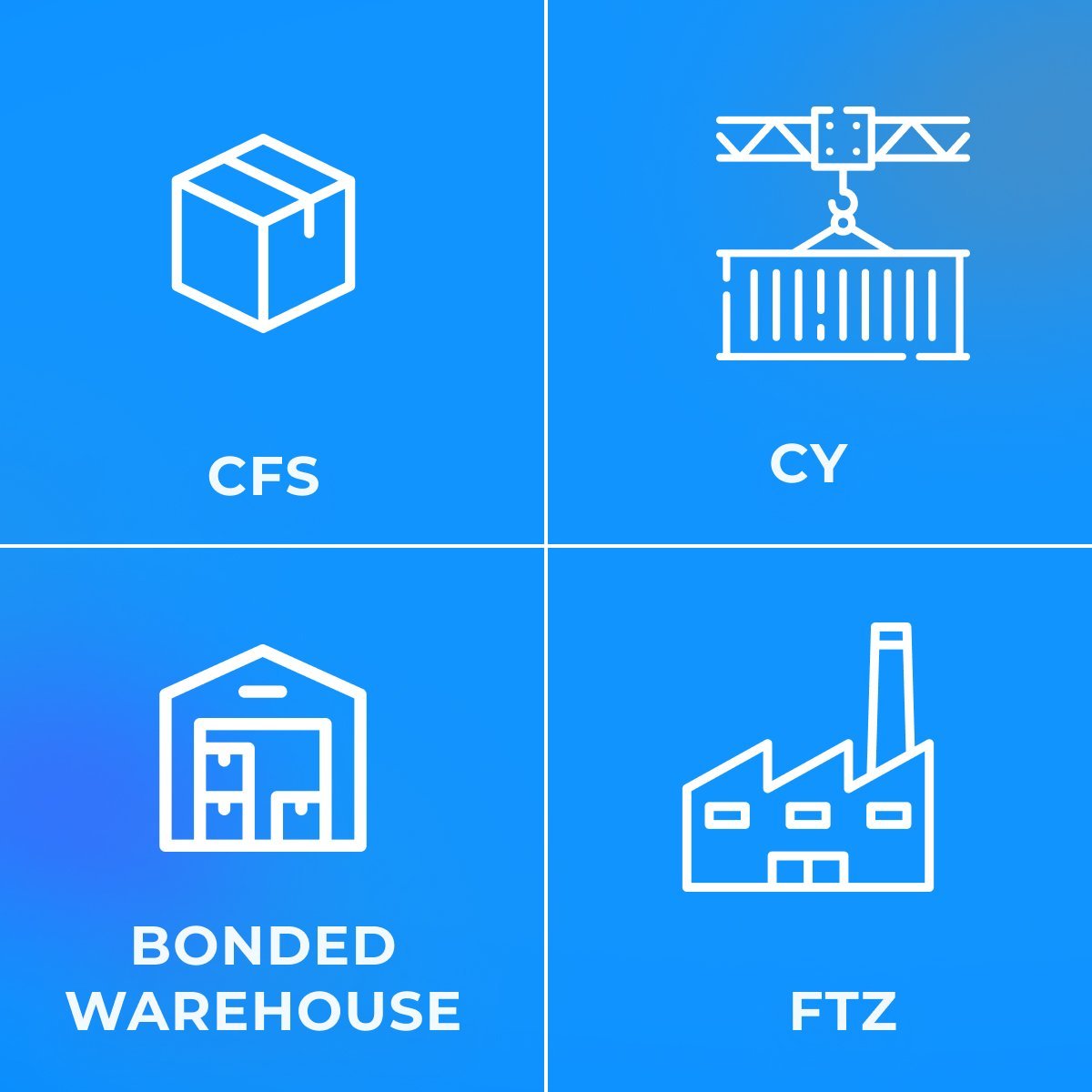 CFS、CY、FTZ 和Bonded Warehouse:區別以及選擇哪個的清單? CFS、CY、FTZ 和Bonded Warehouse:區別以及選擇哪個的清單?