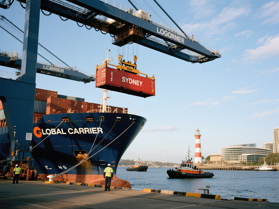 輪船在澳洲港口裝卸貨 輪船在澳洲港口裝卸貨