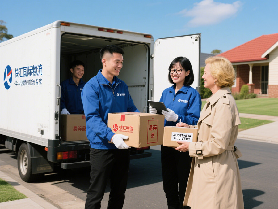 快匯國際物流公司華人團隊在澳洲派送快遞包裹 快匯國際物流公司華人團隊在澳洲派送快遞包裹